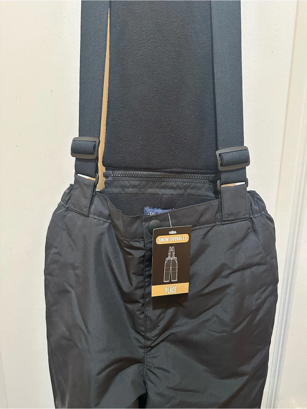 The Children's Place Black Kids Snow Pants with Suspenders